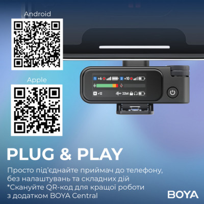 Мікрофон Boya MIC 2-02 Type-C/TRS Black (MIC 2-02) Мікрофон Boya MIC 2-02 Type-C/TRS Black (MIC 2-02)