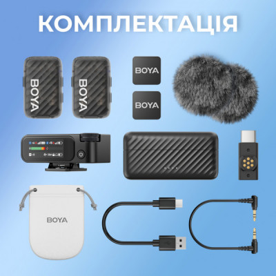 Мікрофон Boya MIC 2-02 Type-C/TRS Black (MIC 2-02) Мікрофон Boya MIC 2-02 Type-C/TRS Black (MIC 2-02)
