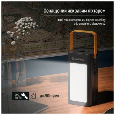 Батарея універсальна ColorWay 80 000 mAh LCD/Lamp (USB/QC3.0 + USB-C/PD/22.5W) Black (CW-PB800LPA8BK-PDD)
