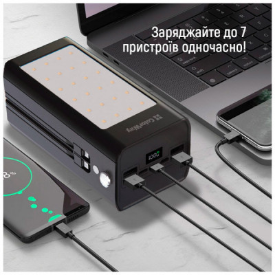 Батарея універсальна ColorWay 80 000 mAh LCD/Lamp (USB/QC3.0 + USB-C/PD/22.5W) Black (CW-PB800LPA8BK-PDD)