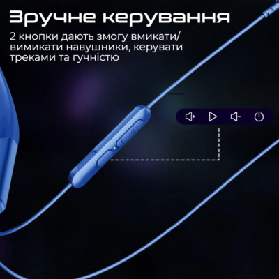 Навушники Promate Leap-200H Blue (leap-200h.blue) Навушники Promate Leap-200H Blue (leap-200h.blue)