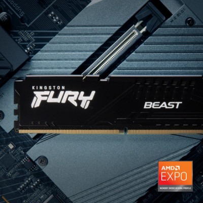 Модуль пам'яті для комп'ютера DDR5 16GB (2x8GB) 6000 MHz Beast Kingston Fury (ex.HyperX) (KF560C36BBEK2-16)