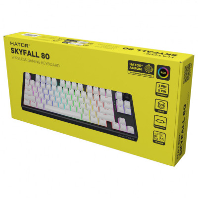 Клавіатура Hator Skyfall 80 Wireless Black/White (HTK3180UA) Клавіатура Hator Skyfall 80 Wireless Black/White (HTK3180UA)