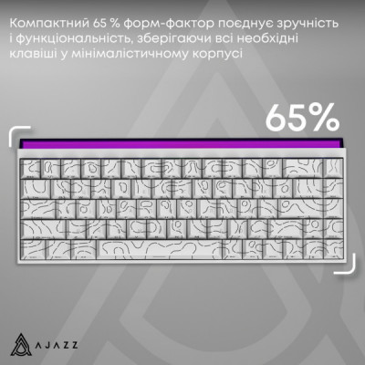 Клавіатура Ajazz NK68 Red Switch USB UA White (NK68-R-S-W)