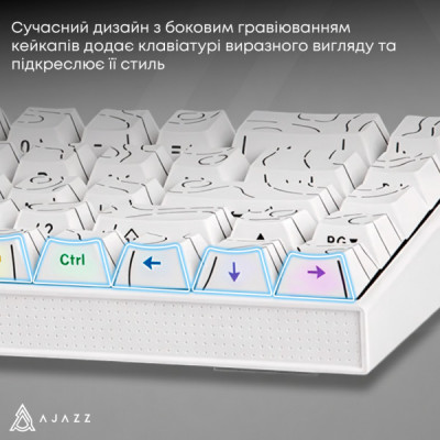 Клавіатура Ajazz NK68 Red Switch USB UA White (NK68-R-S-W)