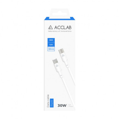 Дата кабель USB-C to Lightning 1.2m PwrX 30W ACCLAB (1283126559556)