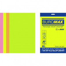 Папір Buromax А4, 80g, NEON, 4colors, 200sh, EUROMAX (BM.27215200E-99)