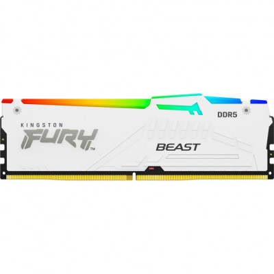 Модуль пам'яті для комп'ютера DDR5 16GB 5600 MHz FURY Beast White RGB Kingston Fury (ex.HyperX) (KF556C40BWA-16)