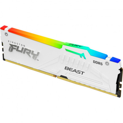 Модуль пам'яті для комп'ютера DDR5 16GB 5600 MHz FURY Beast White RGB Kingston Fury (ex.HyperX) (KF556C40BWA-16)