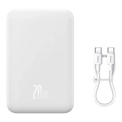 Батарея універсальна Baseus Magnetic Mini Wireless 20000mAh 20W, White (PPCX150002)