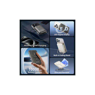 Батарея універсальна VENTION Magnetic Wireless 10000mAh 20W PD USB-C In/Out, QI-15W White (FHNW0)