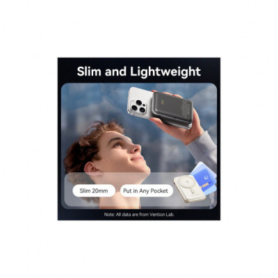 Батарея універсальна VENTION Magnetic Wireless 10000mAh 20W PD USB-C In/Out, QI-15W White (FHNW0)