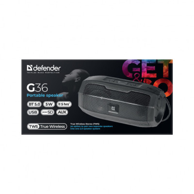 Акустична система Defender G36 5Вт FM/microSD/USB Black (65036)