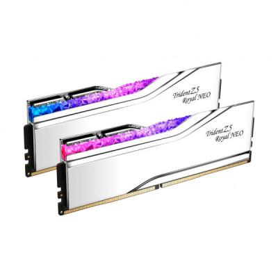 Модуль пам'яті для комп'ютера DDR5 96GB (2x48GB) 6000 MHz Trident Z5 Royal Neo Silver G.Skill (F5-6000J3036F48GX2-TR5NS)