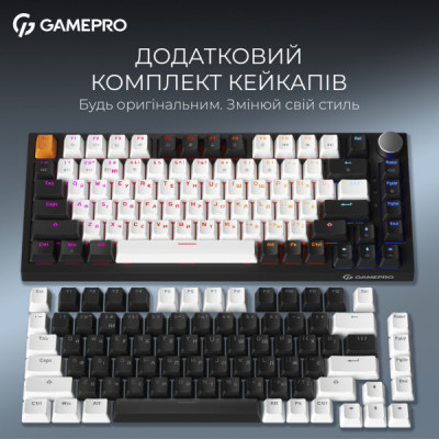 Клавіатура GamePro Asgard Valhalla QLAB Sakura Switch RGB Bluetooth/Wireless/USB-C UA Black (MK160-B-QS-PRO)