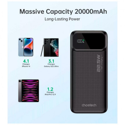 Батарея універсальна Choetech 20000mAh, PD/22.5W, QC/3.0, AFC Samsung, LED (B729) Батарея універсальна Choetech 20000mAh, PD/22.5W, QC/3.0, AFC Samsung, LED (B729)
