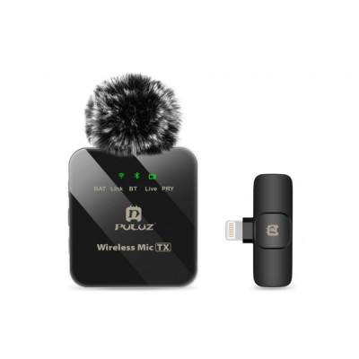Мікрофон Puluz для iPhone/iPad 8-контактний приймач Black (PU645B)