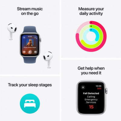 Смарт-годинник Apple Watch SE GPS + Cellular 40mm Starlight Aluminium Case with Starlight Sport Band - S/M (MXGJ3QH/A)