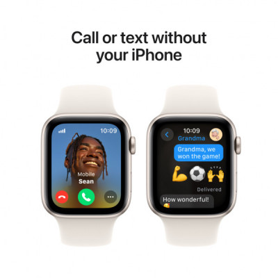 Смарт-годинник Apple Watch SE GPS + Cellular 40mm Starlight Aluminium Case with Starlight Sport Band - S/M (MXGJ3QH/A)