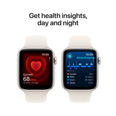 Смарт-годинник Apple Watch SE GPS + Cellular 40mm Starlight Aluminium Case with Starlight Sport Band - S/M (MXGJ3QH/A)