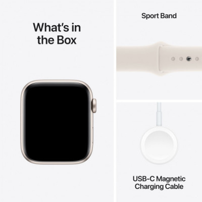 Смарт-годинник Apple Watch SE GPS + Cellular 40mm Starlight Aluminium Case with Starlight Sport Band - S/M (MXGJ3QH/A)