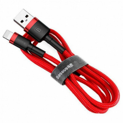 Дата кабель USB 2.0 AM to Lightning 1.0m Cafule 2.4A red+red Baseus (CALKLF-B09)