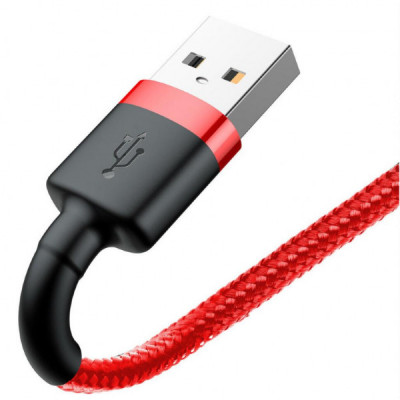 Дата кабель USB 2.0 AM to Lightning 1.0m Cafule 2.4A red+red Baseus (CALKLF-B09)