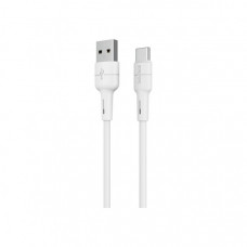 Дата кабель USB 2.0 AM to Type-C 1.0m BX30 Silicone 3A White BOROFONE (BX30CW)