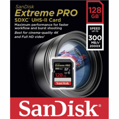 Карта пам'яті SanDisk 128GB SDXC class 10 UHS-II U3 V90 Extreme Pro (SDSDXDK-128G-GN4IN)