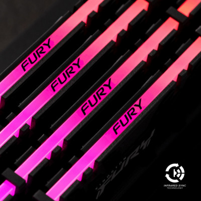 Модуль пам'яті для комп'ютера DDR4 32GB (2x16GB) 3200 MHz Fury Renegade RGB Kingston Fury (ex.HyperX) (KF432C16RB1AK2/32)