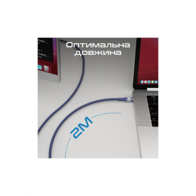Дата кабель USB-C to USB-C lucidline-cc200.navy Promate (lucidline-cc200.navy)