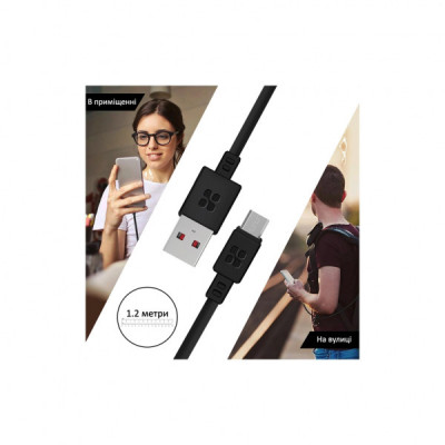 Дата кабель USB 2.0 AM to Micro 5P microcord-1.black Promate (microcord-1.black)