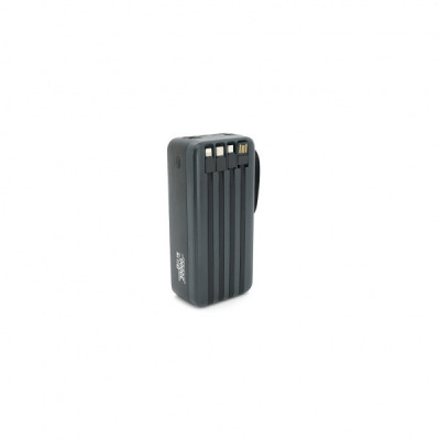 Батарея універсальна Linkage 30000mAh, 22.5W, cables Type-C+Lighting+Micro+USB, Black (LKP-42)
