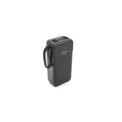 Батарея універсальна Linkage 30000mAh, 22.5W, cables Type-C+Lighting+Micro+USB, Black (LKP-42)