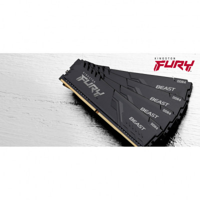 Модуль пам'яті для комп'ютера DDR4 4GB 3200 MHz Fury Beast Black Kingston Fury (ex.HyperX) (KF432C16BB/4)