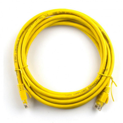 Патч-корд 15м, RJ-45, Cat.5e, CU, мідь, жовтий Ritar (PCR-CU/15Yw / 04295)