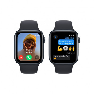 Смарт-годинник Apple Watch SE 2023 GPS 44mm Midnight Aluminium Case with Midnight Sport Band - S/M (MRE73QP/A)