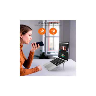 Підставка до ноутбука Vention Foldable 90-136mm Laptop up 15.6" stand silver (H055-SL)
