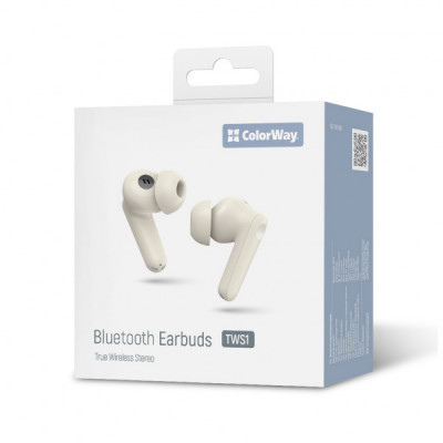 Навушники ColorWay Slim TWS-1 Earbuds Long Life Beige (CW-TWS1BE)