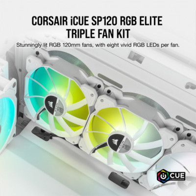 Кулер до корпусу Corsair SP120 RGB ELITE White (CO-9050137-WW)