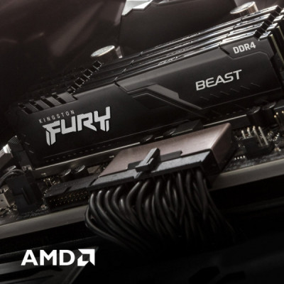 Модуль пам'яті для комп'ютера DDR4 16GB 3200 MHz Beast Black Kingston Fury (ex.HyperX) (KF432C16BB1/16WP)
