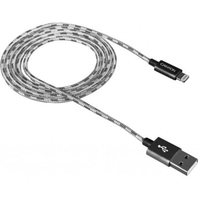 Дата кабель USB 2.0 AM to Lightning 1.0m Dark gray Canyon (CNE-CFI3DG)