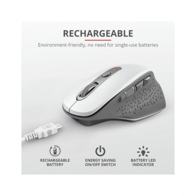 Мишка Trust Ozaa Rechargeable Wireless White (24035)