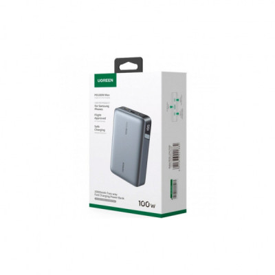 Батарея універсальна Ugreen 20000mAh 100W PD, QC, USB-A, 2xUSB-С Grey (PB720) (25188)