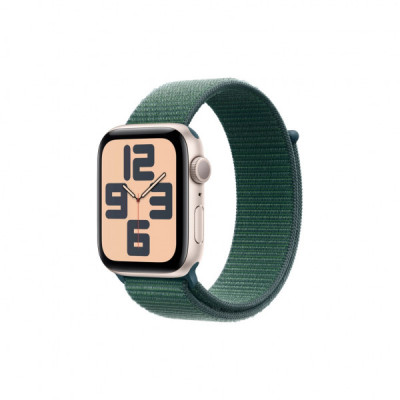 Смарт-годинник Apple Watch SE 2024 GPS 40mm Starlight Aluminium Case with Lake Green Sport Loop (MXEH3QH/A)