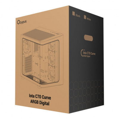 Корпус для ПК OCYPUS IOTA C70 WH CURVE ARGB DIGITAL (IOTA-C70-WHD400CD-GL)