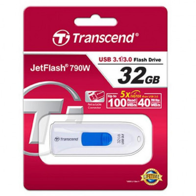 USB флеш накопичувач Transcend 32GB JetFlash 790 USB 3.1 (TS32GJF790W)