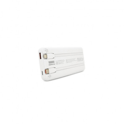 Батарея універсальна Remax 10000mAh 22.5W, cables Type-C + Lighting, White (RPP-37)