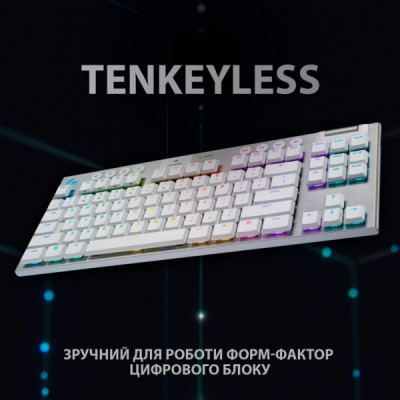 Клавіатура Logitech G915 TKL Lightspeed Wireless RGB Mechanical White (920-009664)