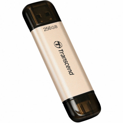 USB флеш накопичувач Transcend 256GB JetFlash 930 Gold-Black USB 3.2/Type-C (TS256GJF930C)